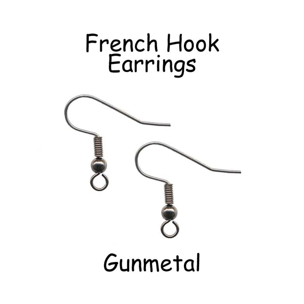 Gunmetal French Hook Earrings - Hypoallergenic Surgical 316L Stainless Steel