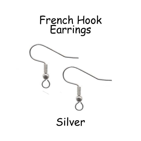 Silver French Hook Earrings - Hypoallergenic Surgical 316L Stainless Steel