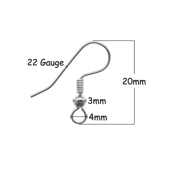 Silver Shiny French Hook Earrings - Surgical 304 Stainless Steel