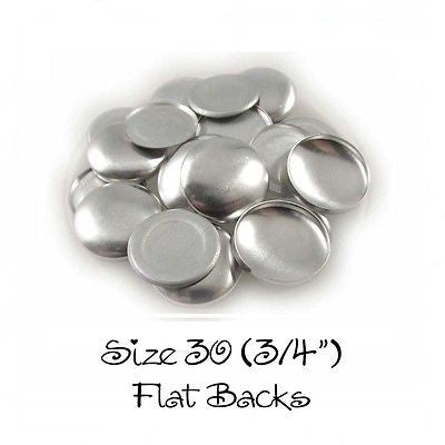 Cover Covered Buttons Size 30 (3/4" - 19mm) FLAT BACKS - Choose Quantity