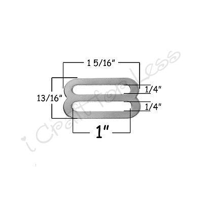 25 - 1" Metal Triglide Slides / Adjusters for Adjustable Straps for Suspenders