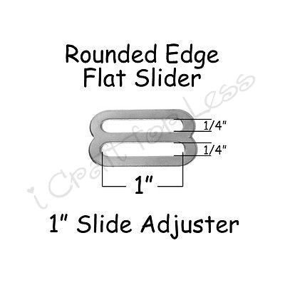 10 - 1" Metal Triglide Slide Adjusters / Adjustable Suspender Slides - Nickel