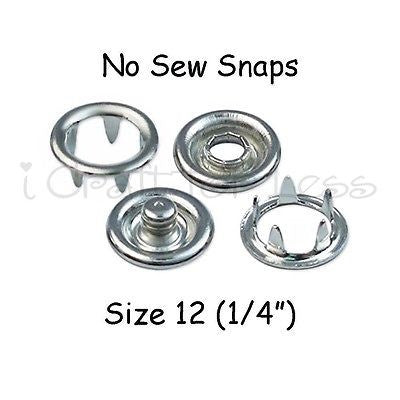 25 Metal Open Ring No Sew Snap Fasteners - Size 16 (7/16") - Nickel Free & CPSIA