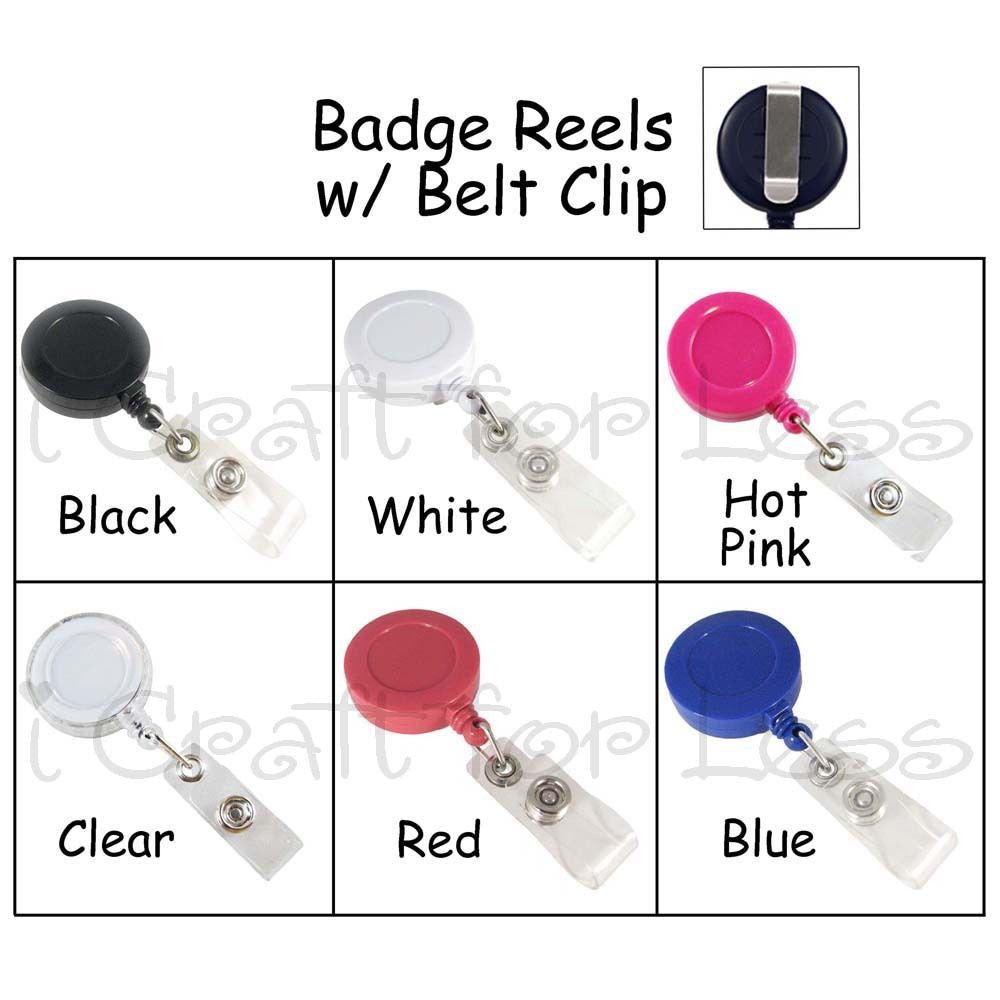 Set of 3 Colors Badge Reel With Velcro for Interchangeable Badge Reel  Toppers, Retractable Belt Clip Badge Reels, Badge Reel Replacements 