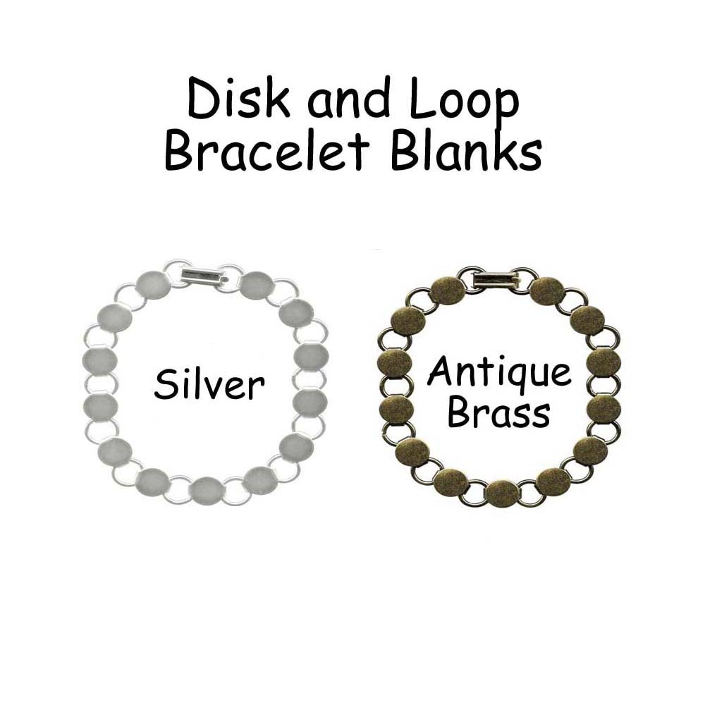 Disk / Loop Chain Bracelet Blank with 9mm Glueable Pads – i Craft