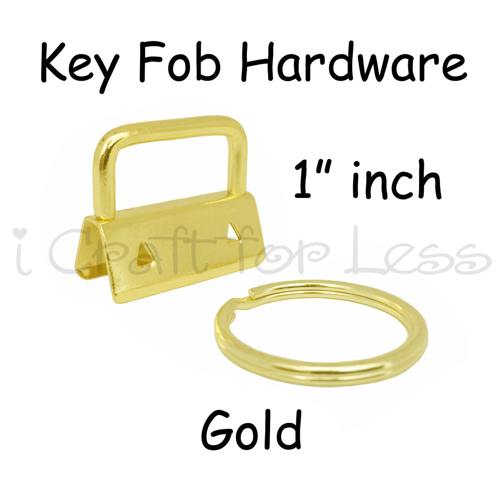 Gold Key Fob Hardware with Key Rings Sets - 1 Inch or 1.25 Inch – i Craft  for Less