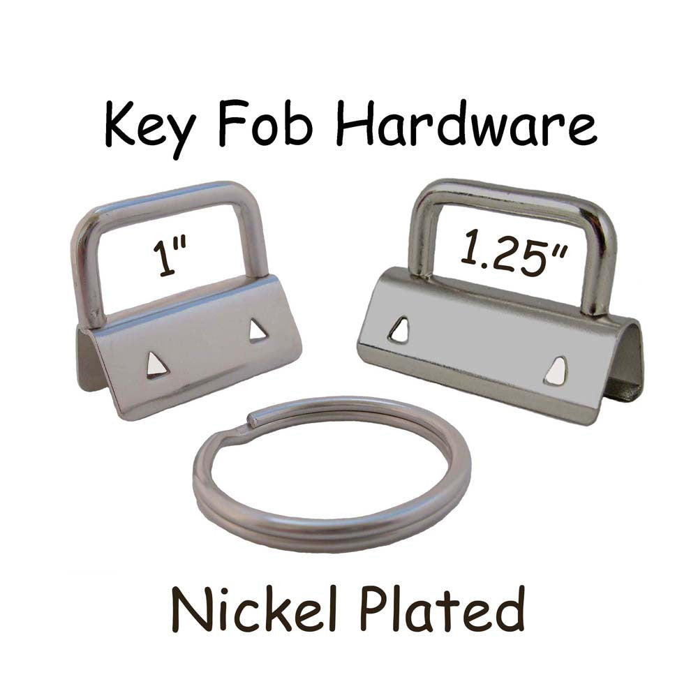 Nickel Key Fob Hardware with Key Rings Sets - 1 Inch or 1.25 Inch – i Craft  for Less
