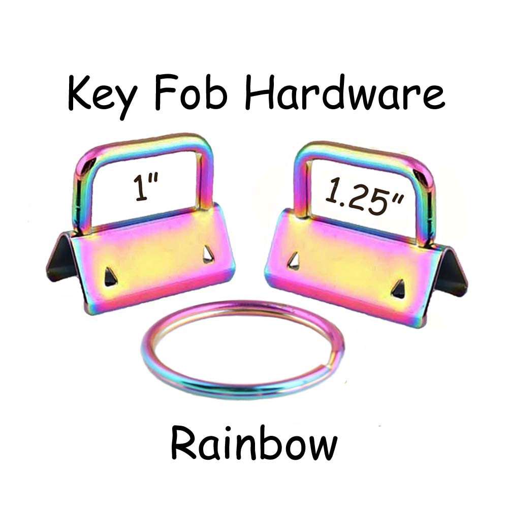 Rainbow Key Fob Hardware with Key Rings Sets - 1 Inch or 1.25 Inch – i  Craft for Less