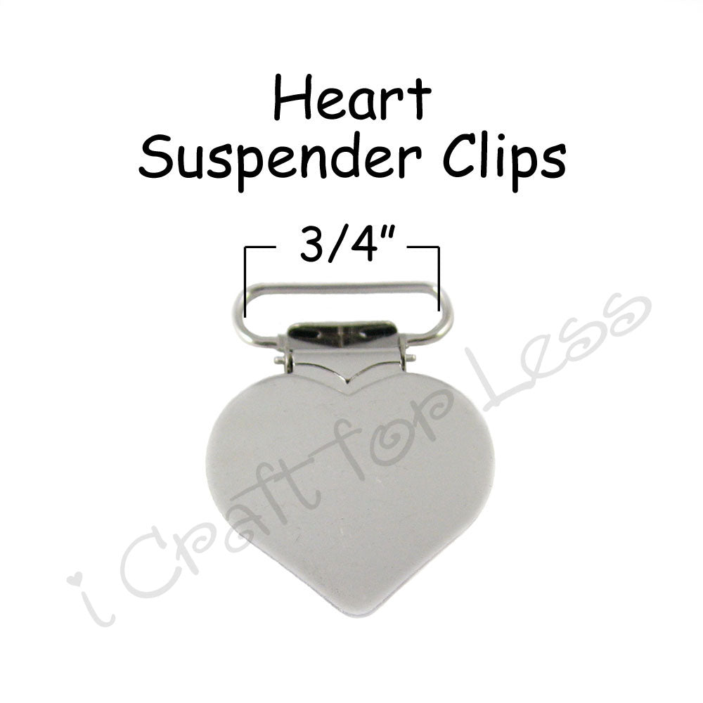 3/4 or 1 Heart Suspender Clips