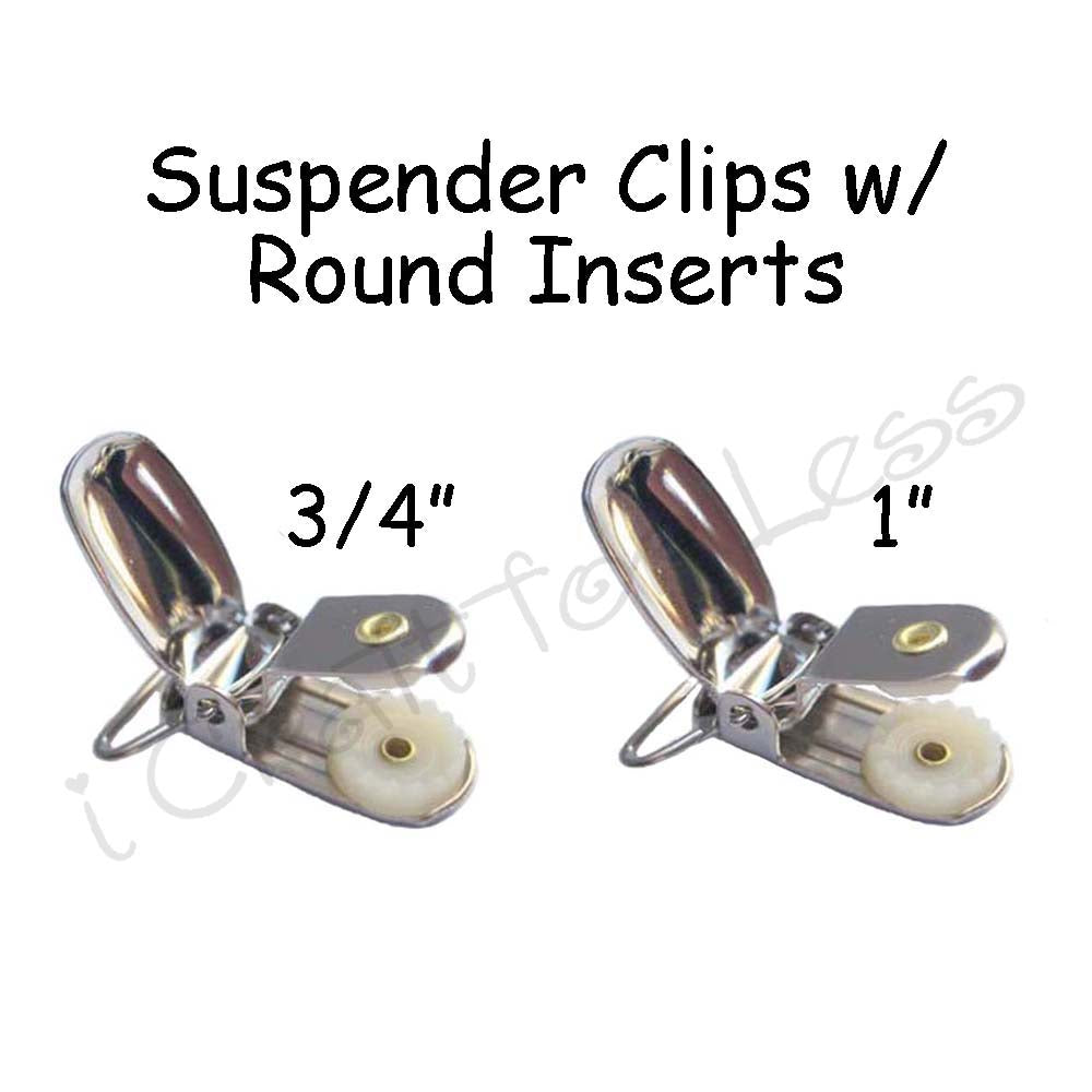 3/4 or 1 Suspender Clips with Round Inserts