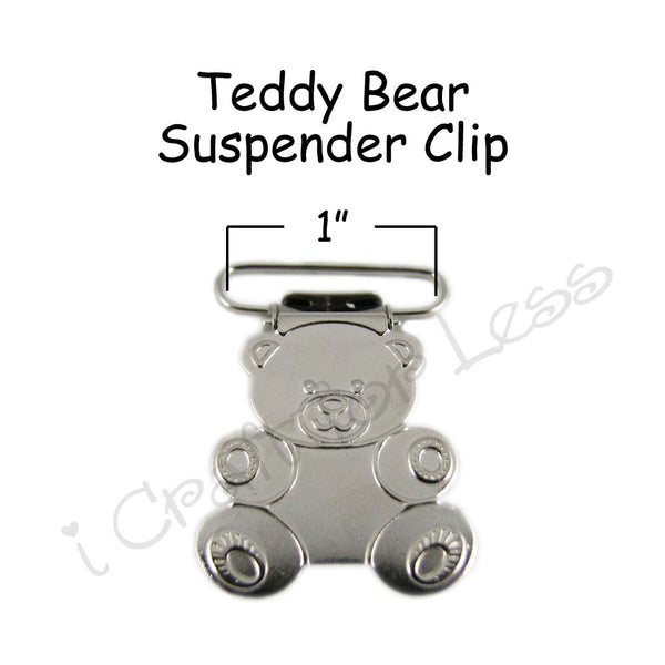 3/4" or 1" Teddy Bear Suspender Clips